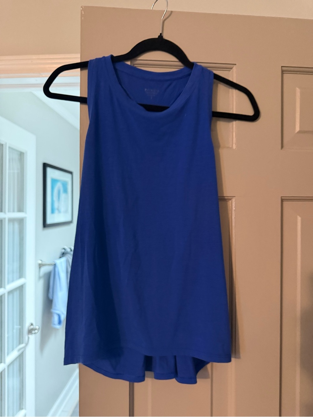 Athleta Royal Blue Sleeveless Tank with Layered Hem